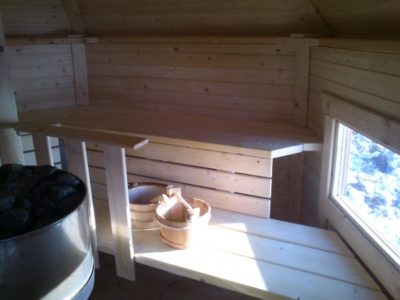 wnętrze sauny ogrodowej 9 m